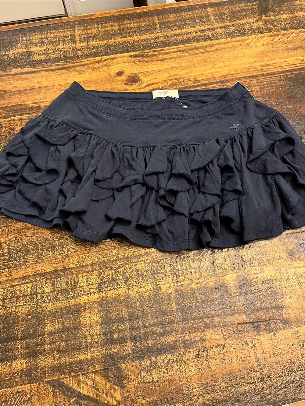 Abercrombie & Fitch Navy Ruffle Mini Skirt